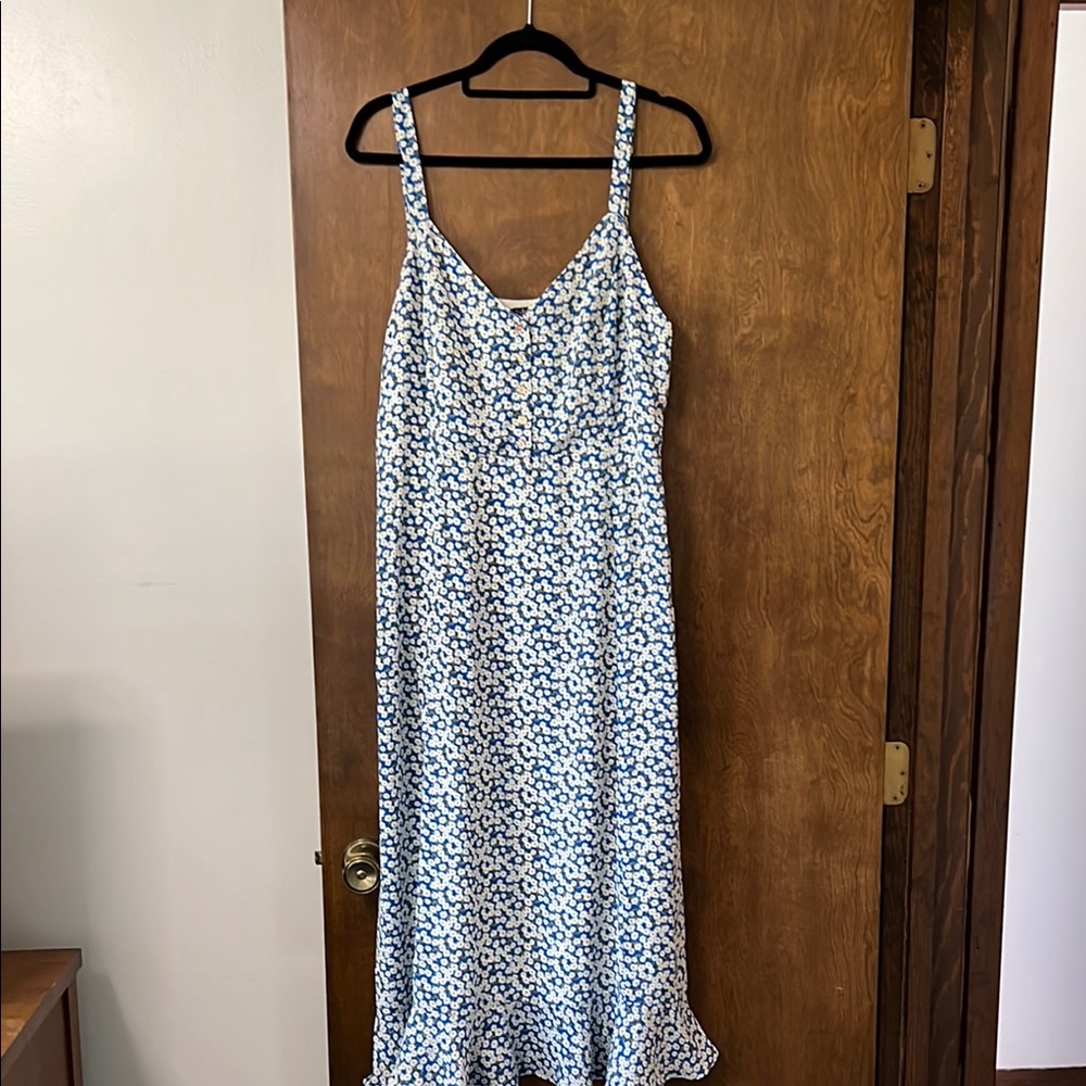 Floral Blue and White Dress